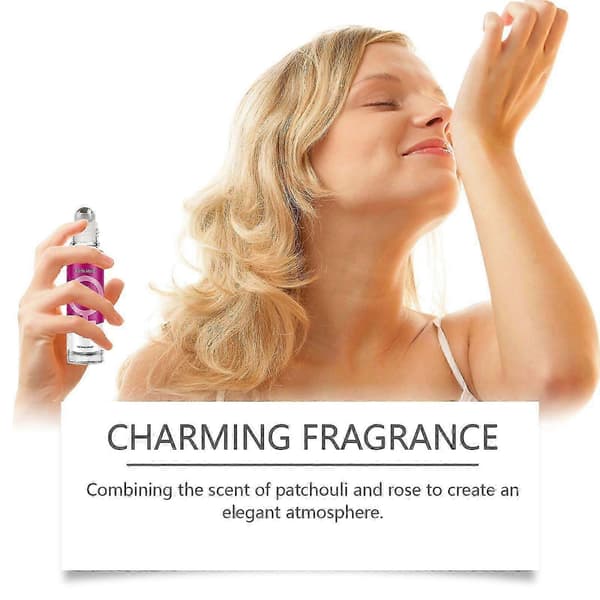Dame Charm Roll-On Parfume, Langvarig Rose & Patchouli Duft for Elegance
