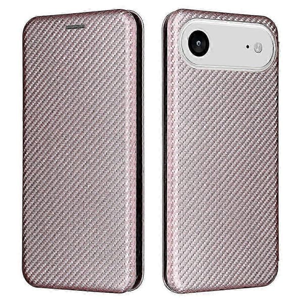 För iPhone 17 Air Fodral Kolfiber Textur Droppsäkert PU Läder Telefonfodral