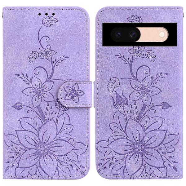 För Google Pixel 8a Fodral Blommönster Läder Vikbart Ställ Plånboksfodral (Stil E)
