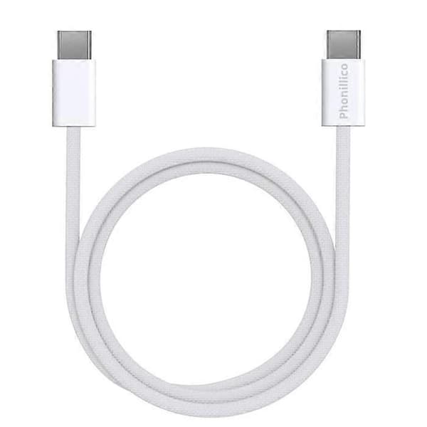 USB-C til USB-C kabel til iPhone 17 / iPhone 17 AIR / iPhone 17 PRO / iPhone 17 PRO MAX - 2 meter flettet nylonkabel Phonillico®
