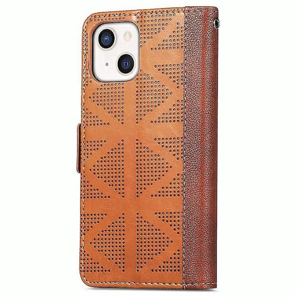Iphone 13 -ruudukkonahkainen läppäpuhelinkotelo
