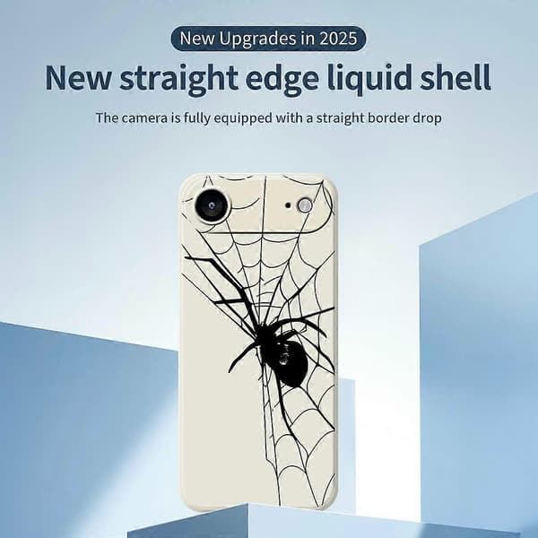 For iPhone 17 Air Case with Spider Pattern and Straight Edge TPU Cover - Purple