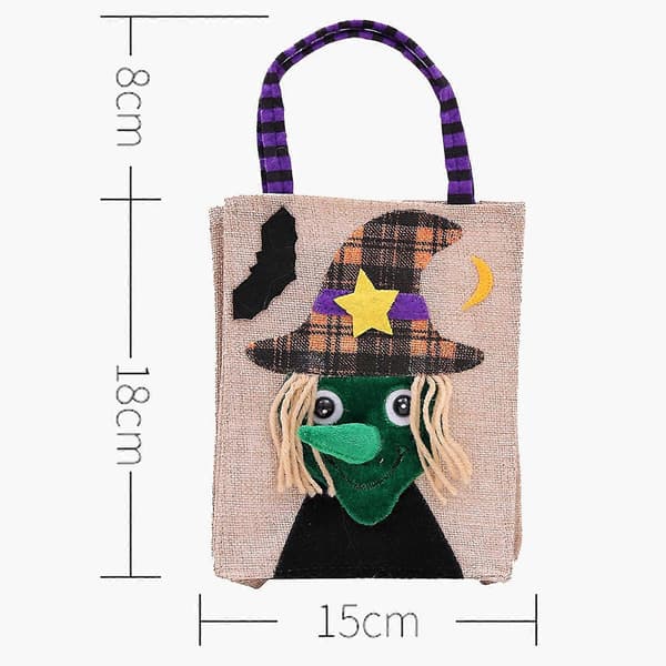 Halloween Linne Godispåse som Bidrar till Halloweenstämningen för Halloweenpresentförpackning