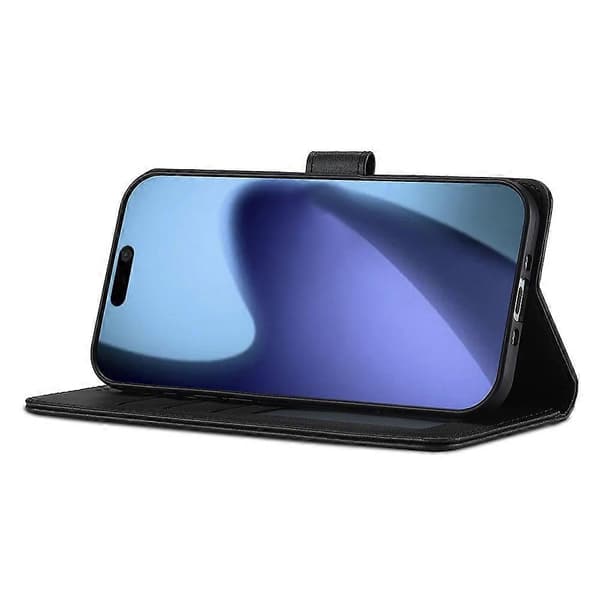 LC.IMEEKE Compatible For iPhone 17 Air Case Calf Texture PU Leather Stand Wallet Phone Cover