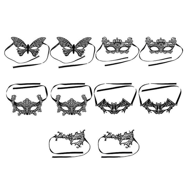 10 st Halloweenmasker för Halloween-dekorationer