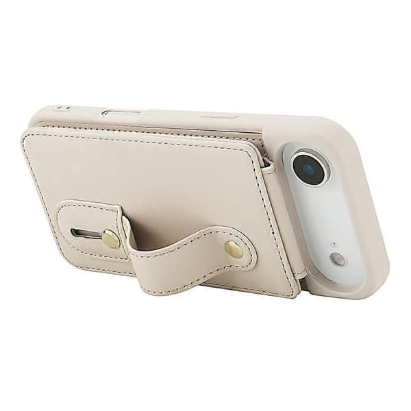Compatible for iPhone 17 Air Case Stand Card Slots Leather Coated TPU Cover with Shoulder Strap