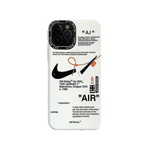 For iPhone 13/12/11 Off-white Nike Frosted Phone Case 13pro/12pro svart+hvit
