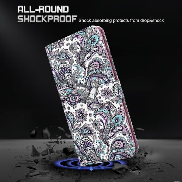 För OnePlus 9RT 5G 3D Målningsmönster TPU + PU Läder Telefonfodral