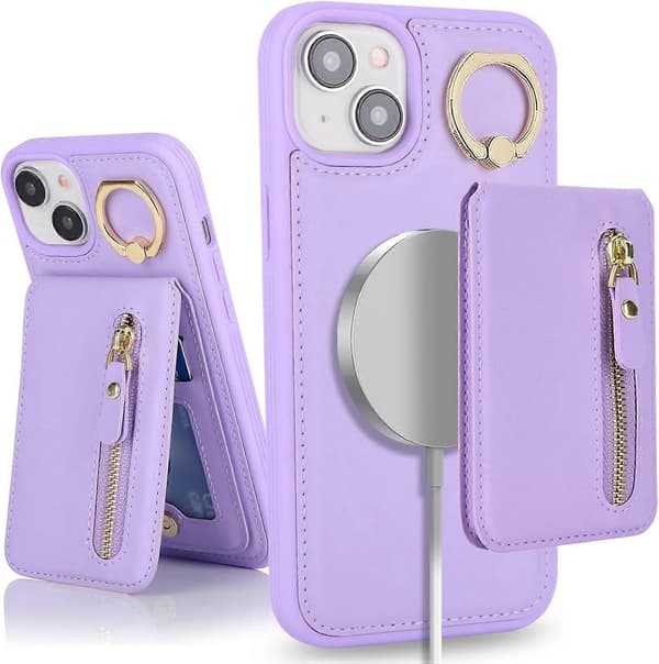 Nahkakotelo iPhone 13:lle – violetti