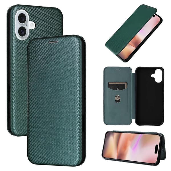 Lädertelefonfodral för iPhone 16