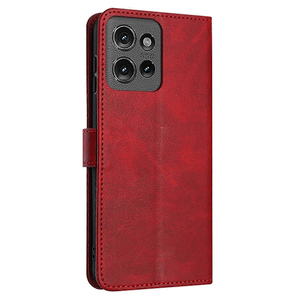 Solid Kalvtextur Flip Läder Telefonfodral (För Motorola Edge 50)