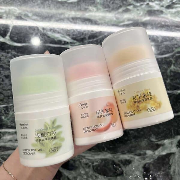 Fersken forfriskende tør og behagelig roll-on deodorant til underarm langvarig osmanthus