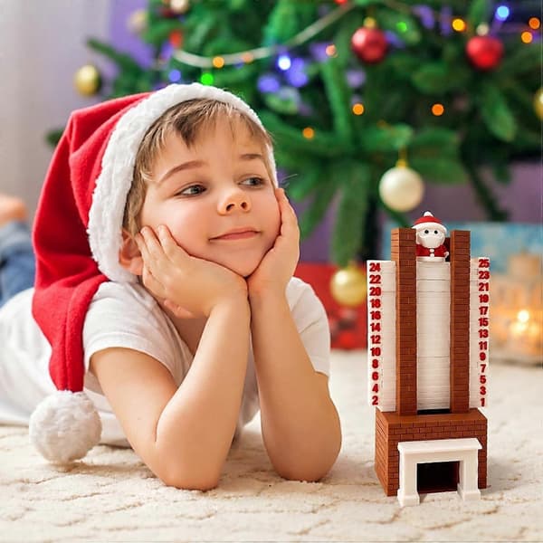 Nedtællingsdisplay til skorsten eller strømpe, 3D-printet PLA jule-adventskalender