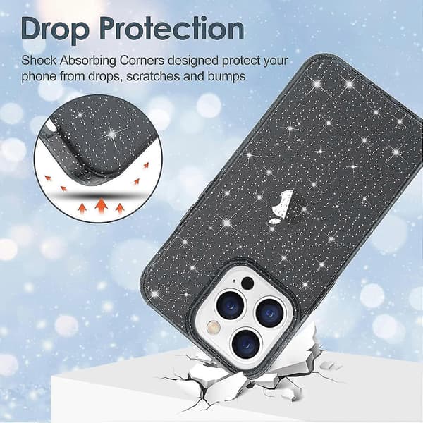 Deksel kompatibelt med iPhone 13 Pro Max-deksel Glitter, glitterglitrende deksel