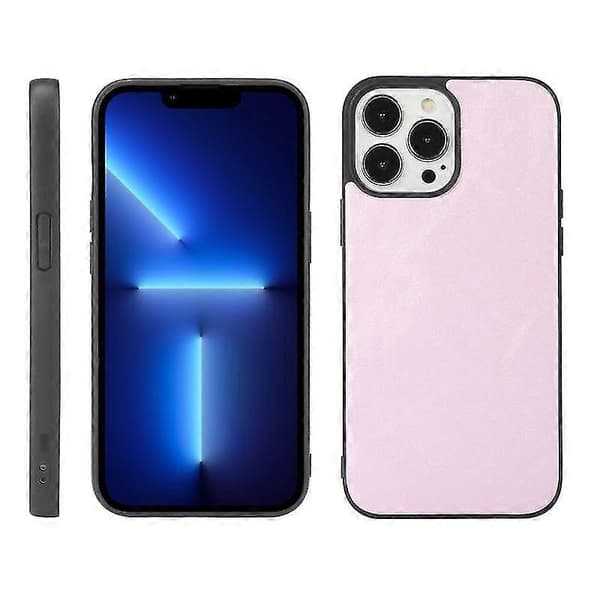 För Iphone 13 Pro Max Telefonfodral i PU-läder med kohudstextur (rosa)