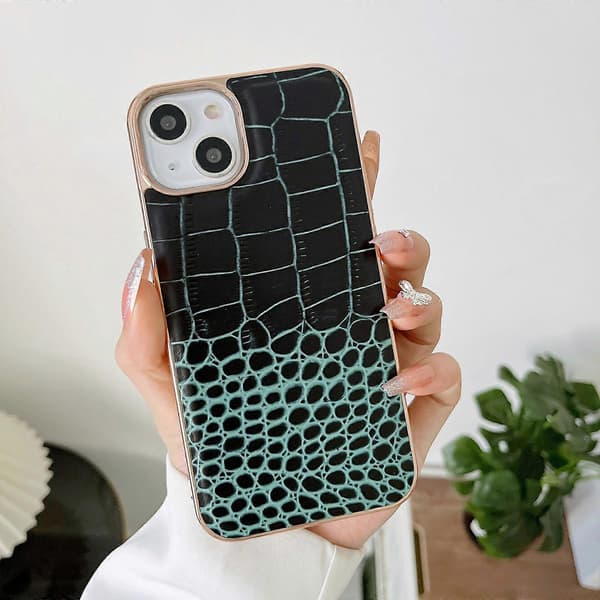 Til iPhone 13 Pro Max Krokodille Tekstur Læder Nano Galvanisering Telefoncover