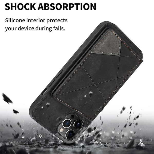 Linjakorttikotelo iPhone 13 Pro Maxille, musta