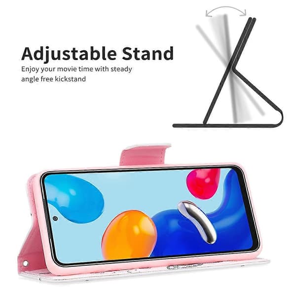 Färgat läderfodral med ritning för Xiaomi Redmi Note 11 International Version