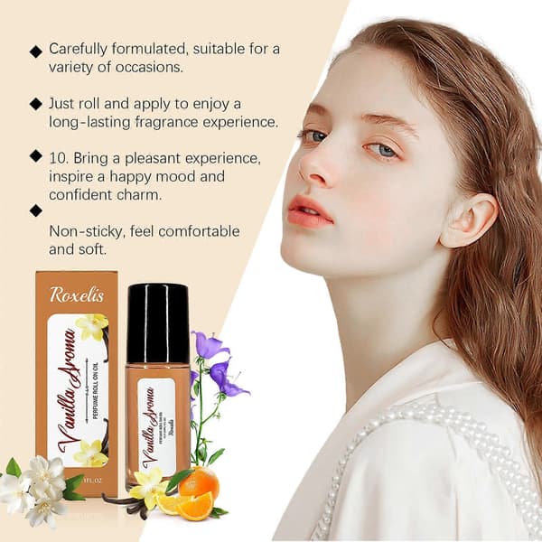 Vanilje Appelsin Roll-On Parfume, Langvarig Let Duft til Daglig Elegance & Dating