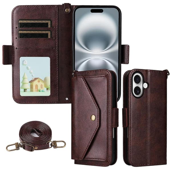 Nahkainen puhelinkotelo iPhone 16 Prolle