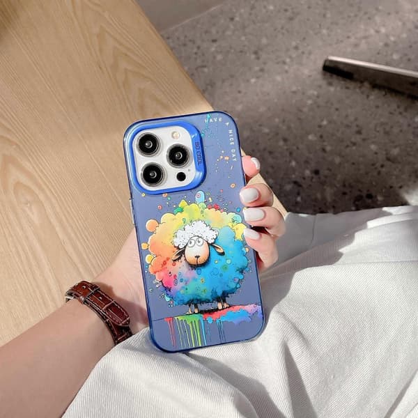 Til iPhone 13 Pro Dyremønster Trykk Telefondeksel Graffiti Kunst PC+TPU Støtsikkert Deksel