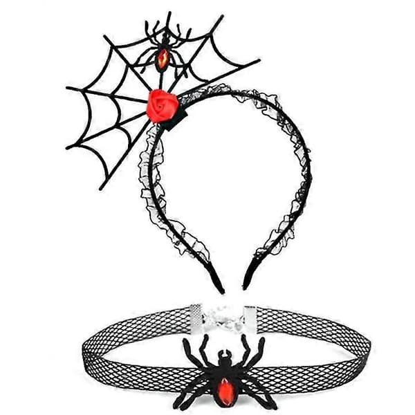 2 stk. Halloween-hårbånd, edderkoppehårringe til Halloween-festkostume