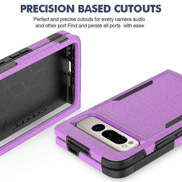 Google Pixel Fold PC + TPU beskyttende telefondeksel (lilla)