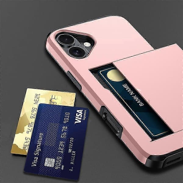 TPU + PC-bagside til telefon med kortholder til iPhone 17 - Holdbar etui-løsning