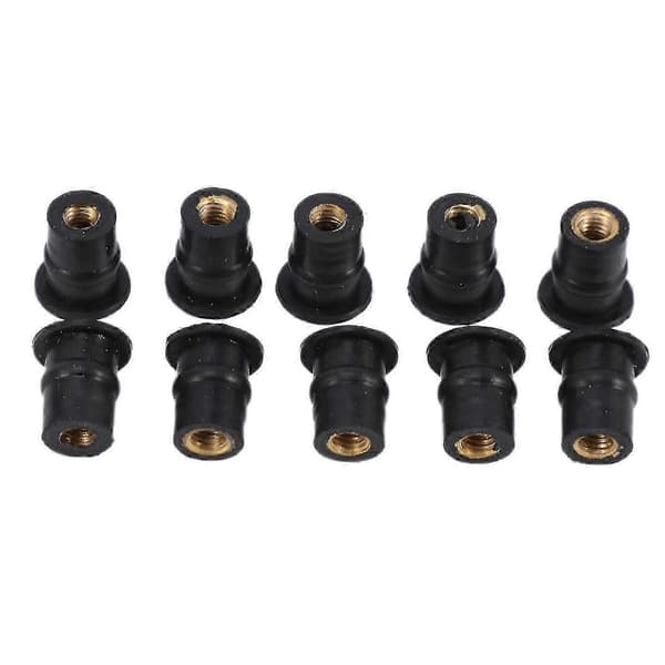 M5 Rubber Well Nut 5mm Metric Motorcycle Windscreen Wellnut Brass NUTS 10-pack