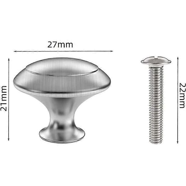 10x27mm runda lådknoppar i satinrostfritt stål med skruvar, 150 st/låda, Medium 906 Silver, 3000 st per styck