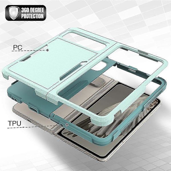 Google Pixel Fold PC + TPU Skyddande Mobilskal (Ljusgrön)