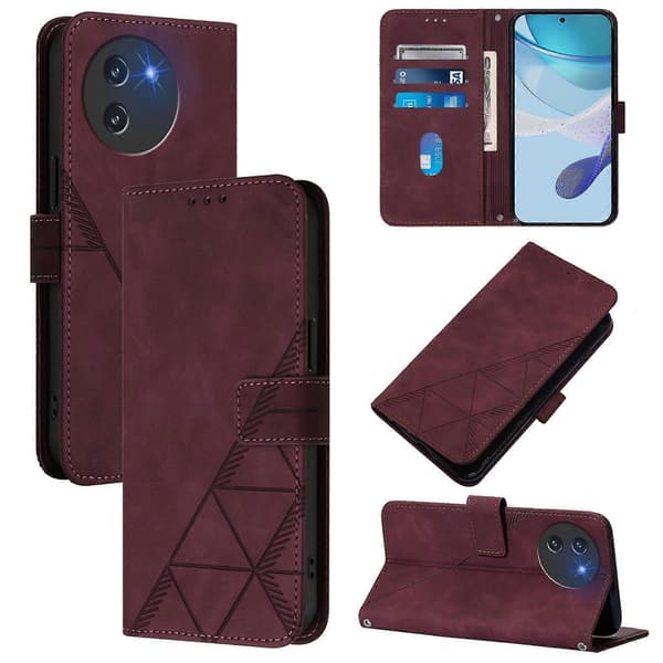 Crossbody 3D Präglat Flip Läder Telefonfodral (För Doogee Note 59 / Note 59 Pro)
