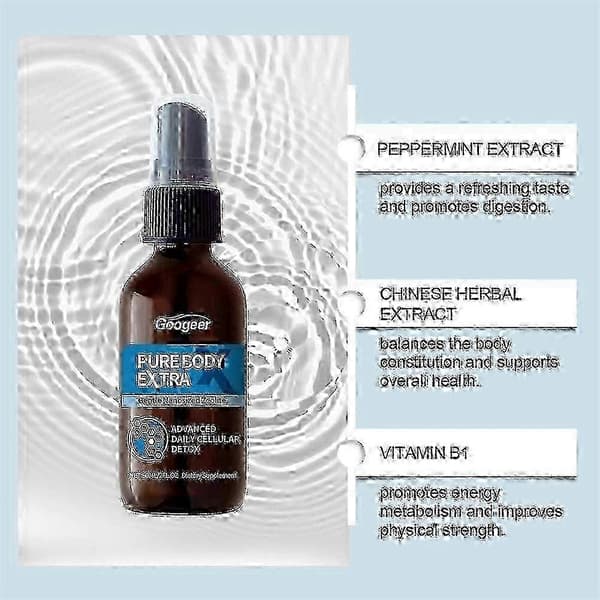 Pure Body Extra Nanosized Zeolite Spray Naturlig Daglig Detox för Kvinnor Män Resevänlig Kroppsvård Fräschhet S04