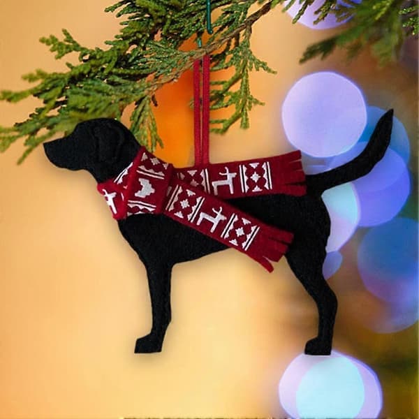 Julepynt, gaver til svart retriever, hundejulepynt, juletrepynt