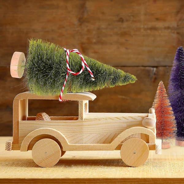 Kunstige mini-juletre i furu: DIY-romdekor