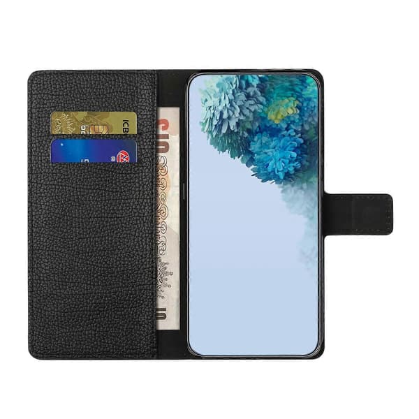 Til iPhone 17 Air Etui PU Læder Pung Telefoncover Litchi Tekstur, Sort