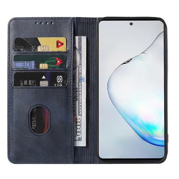 (Ny) För Samsung Galaxy Note10 Lite / A81 Magnetisk Stängning Läder Telefonfodral (Blå)