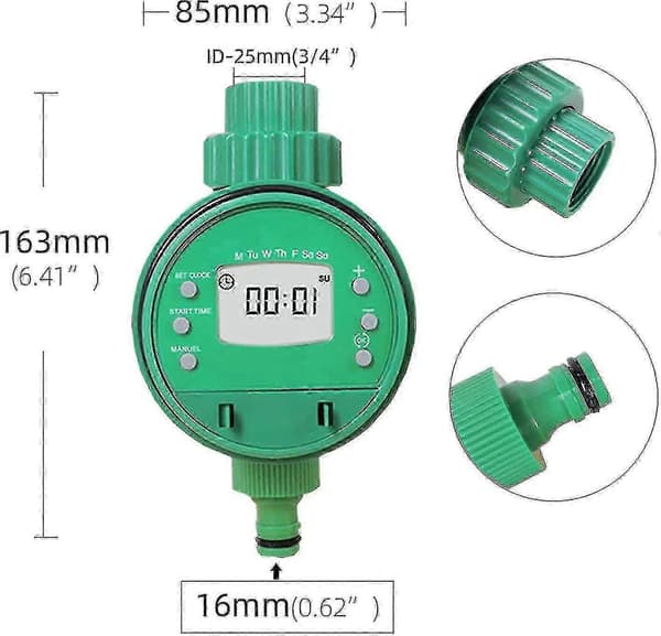 Digital Automatisk Vanningsur Slangekran Smart Timer Sprinkler Sprinklersystemkontroller