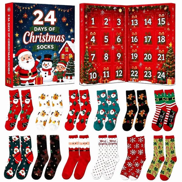Plysj 12-pars julesokk-adventskalender blindboks