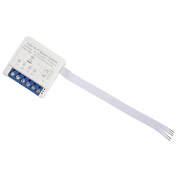 Wifi Smart Light Switch Module, Tuya App Remote 2 Ways Control 4 Gang Mini DIY Breaker Works For Alex