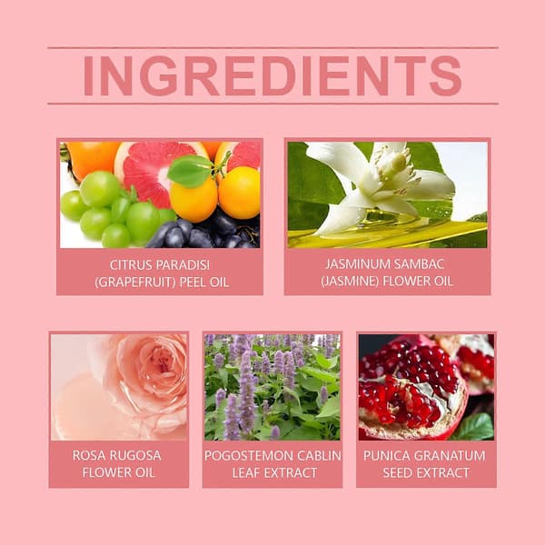 Rose Body Roll Parfym, Långvarig Naturlig Ros- & Grapefruktdoft, Roll-On Deodorantdoft, Hudvänlig Doft