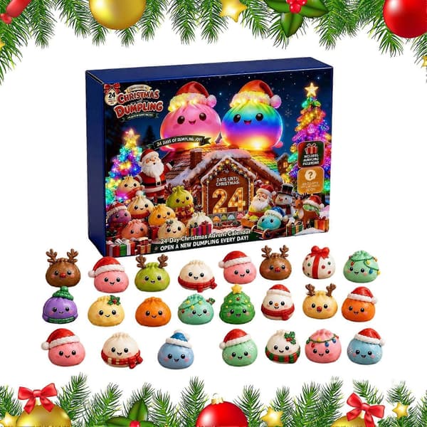 2026 Jule-klemmelegetøj Adventskalender - 24-dages Dumpling Fidget-boks