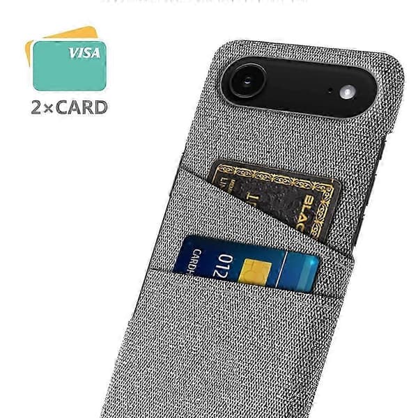 iPhone 17 Air -kotelo, kangas, kova PC-puhelinkuori kahdella korttipaikalla