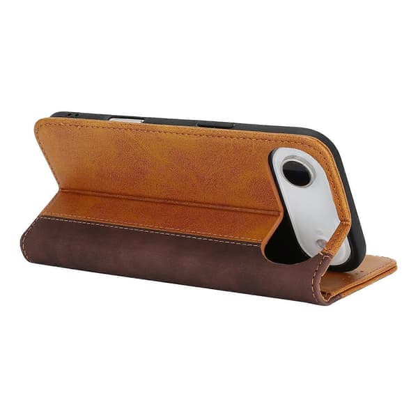 Til iPhone 17 Air Etui Kalvetekstur 3 Kortpladser Farve Splejsning Læder Telefoncover