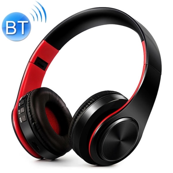 LPT660 Bluetooth Hörlurar - Mikrofon & TF-kort - Svart/Röd