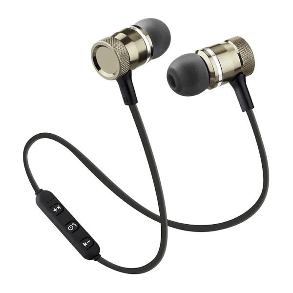 Köp Bluetooth In-ear Hörlurar med Mikrofon - Trådlösa - Guld Guld | Fyndiq