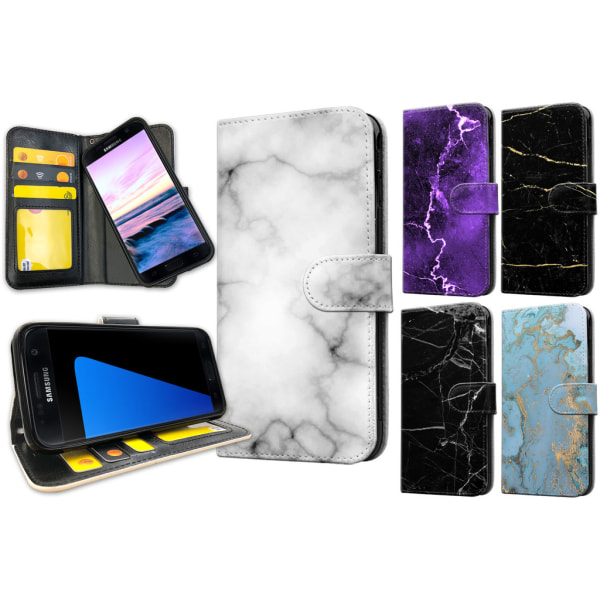 Samsung Galaxy S7 Edge - Marmor Plånboksfodral 9468 | Fyndiq