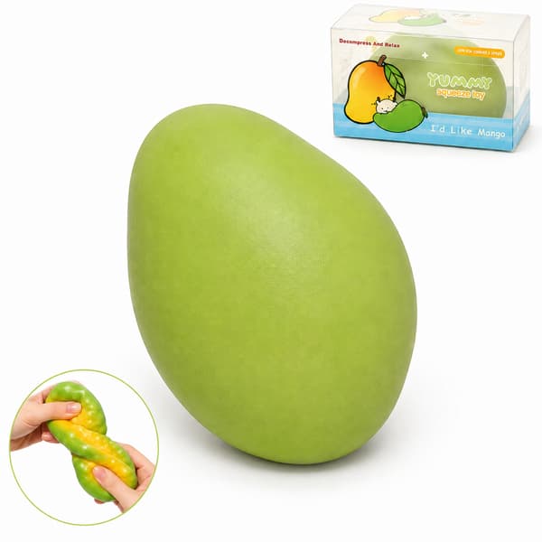 Realistisk Mango Squishy 1 stk - Formbar Klemmebold med ASMR Slushy-tekstur, Blød & Langsomt Tilbagevendende Stresslegetøj