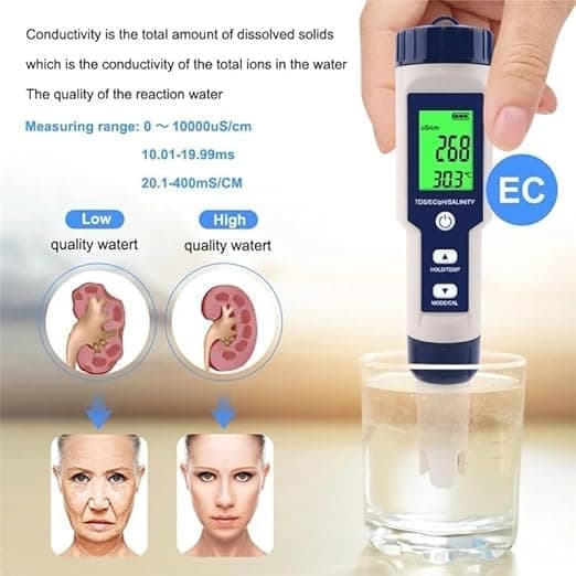 Digitaalinen pH-mittari vedelle - IP67, vesitesteri taustavalolla