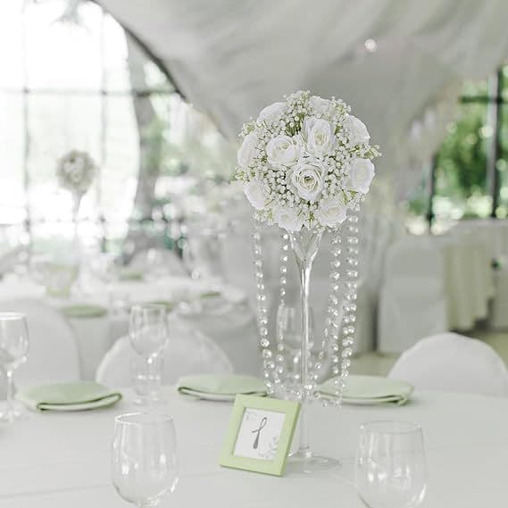 OBOSOE 2 stk. Kunstige Blomster – Dekoration til Bryllupper & Hjemmefester white